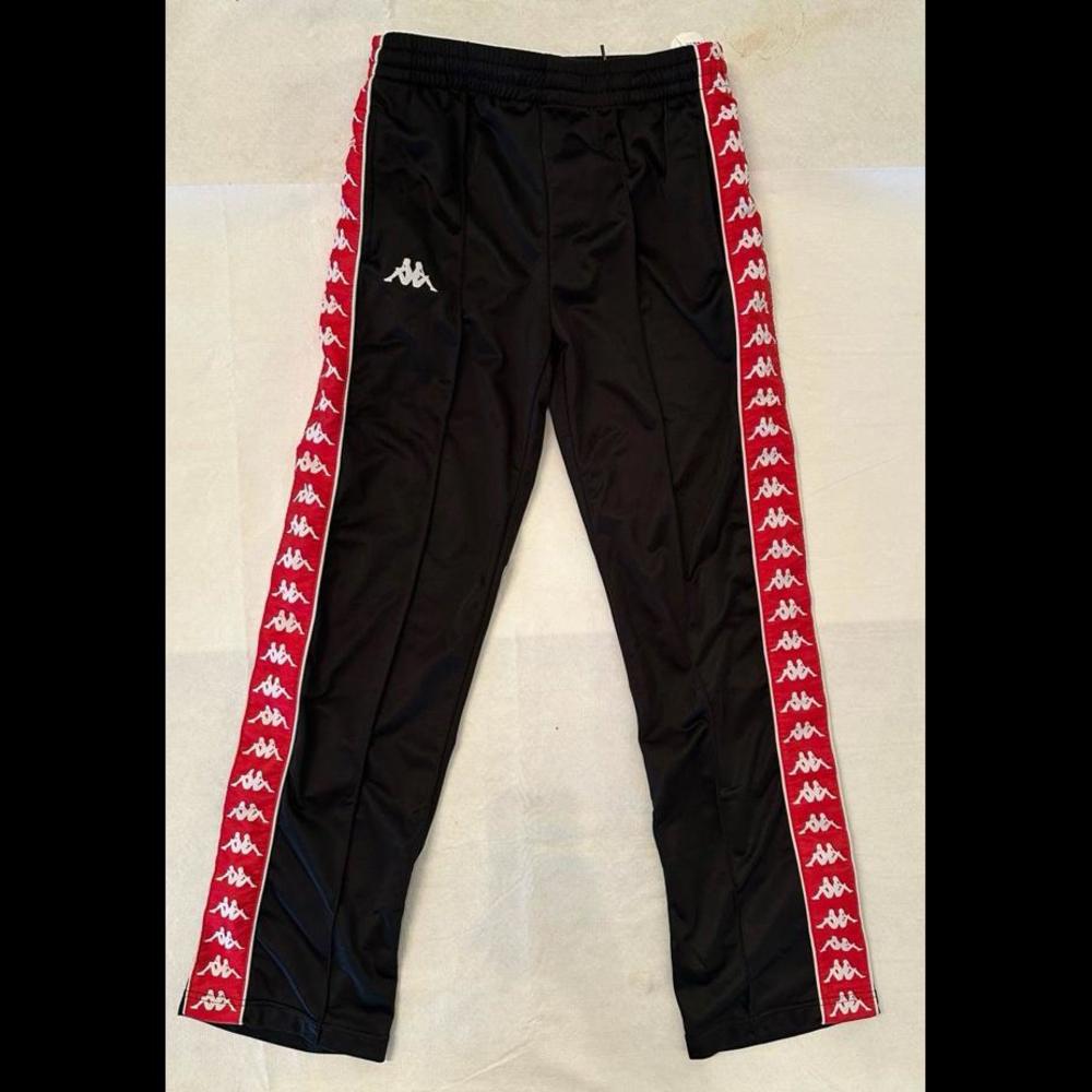 Vintage Mens Black Sweatpants Kappa Monogram Lampas Small